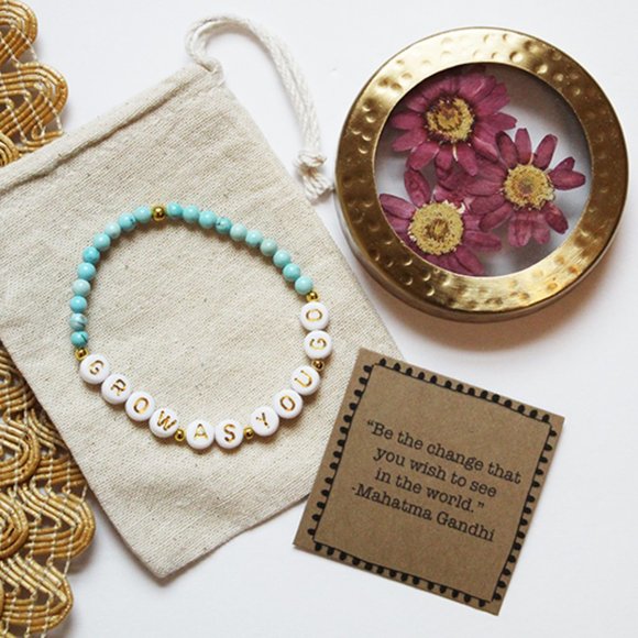 Hand Crafted Jewelry - GROW AS YOU GO● Mantra bracelet